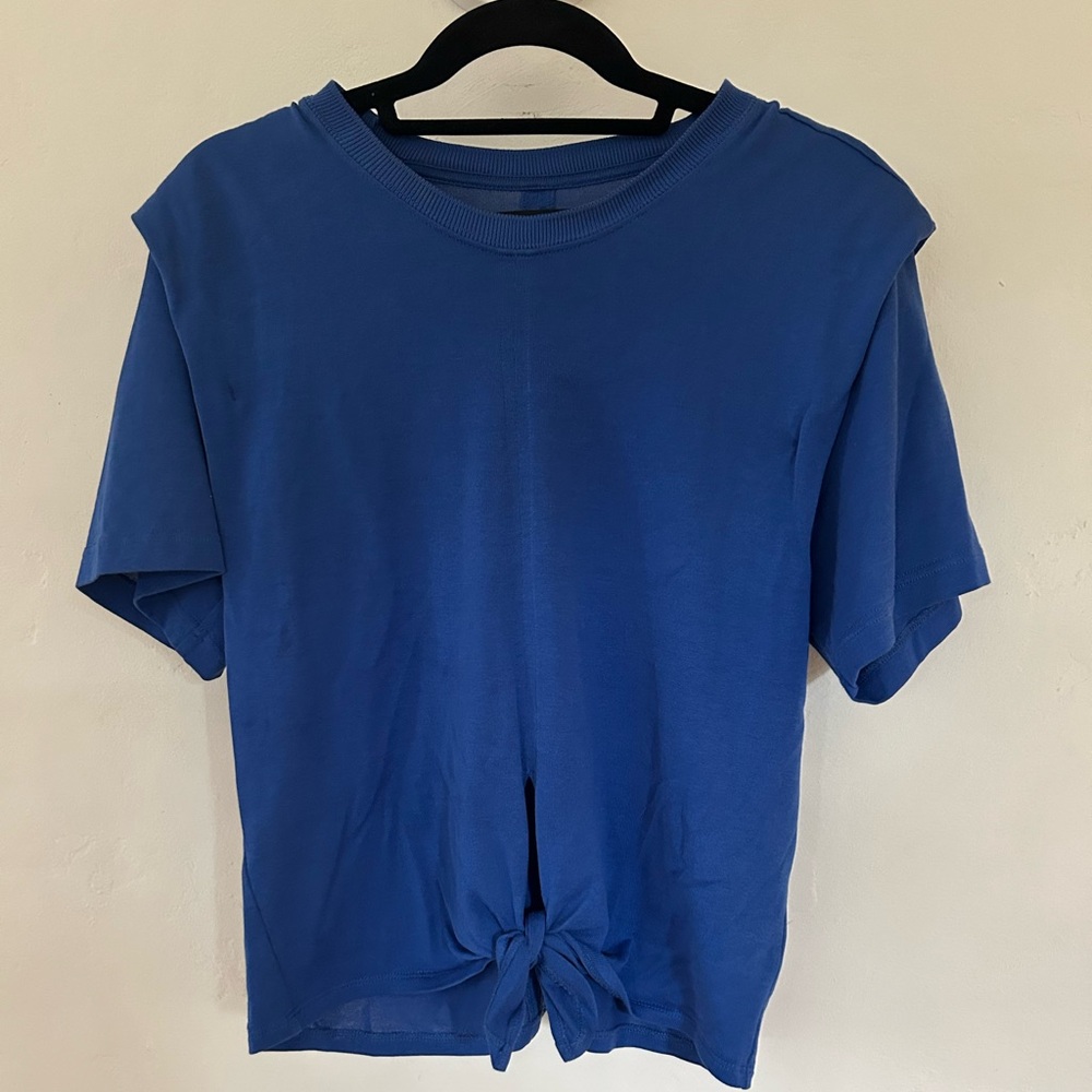 Isabel Marant blue tee shirt with shoulder detail size small